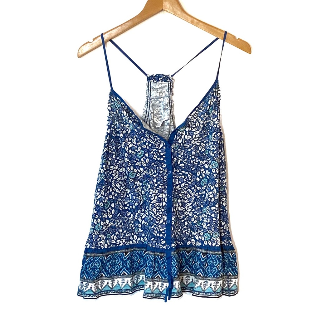 NWT Blue American Eagle Floral Tank Top
